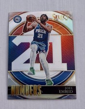 2021-22 Panini Select - Select Numbers Joel Embiid #11 Silver Prizm