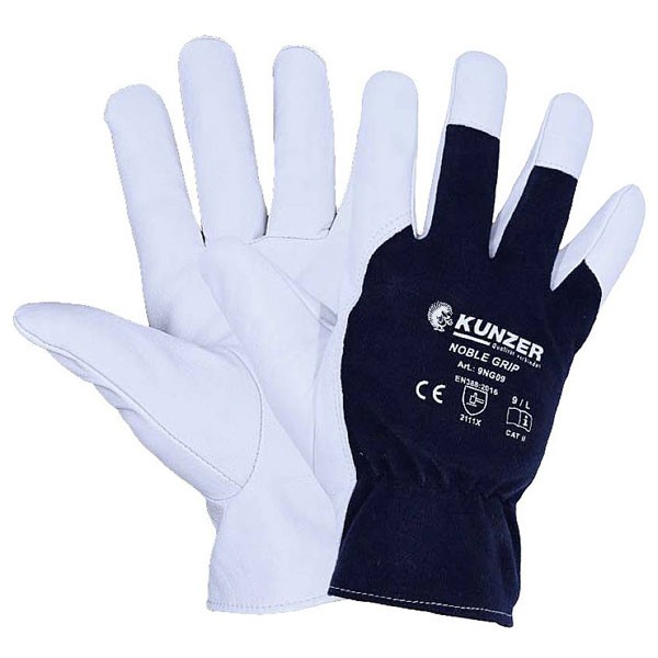 Kunzer Work Glove, Goat Nappa, Size 8, EN 388:2016, EN 420-2003.