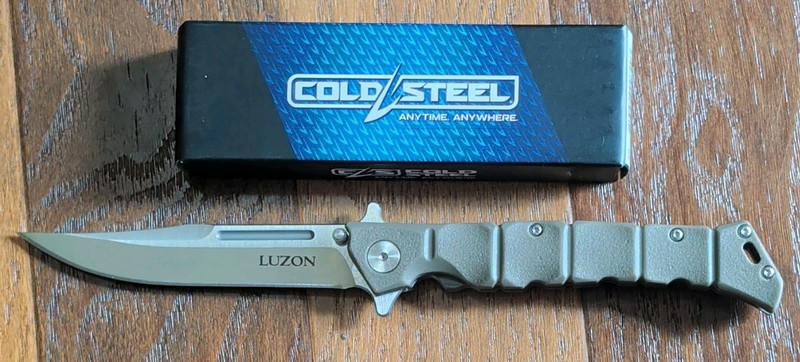 Cold Steel Med. Luzon Linerlock DE 4" Clip Point Blade 5" GFN Dark Earth Handle