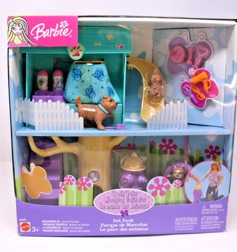Vintage 2003 Barbie Posh Pets Pet Park Playset Mattel B6358 New In Box