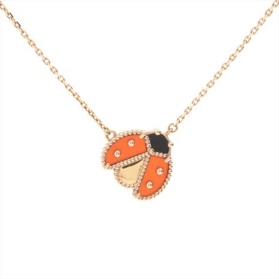 Van Cleef & Arpels Glücksfrühling Karneol Onyx Halskette 750 (PG) 6,5g