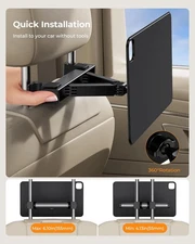 KU XIU Magnetic iPad AIR 13 inch  M3   M2  Holder Mount Car Headrest or Air Vent