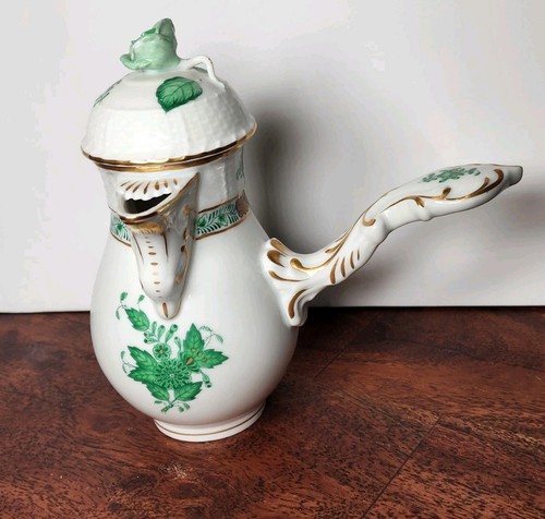 Vintage Herend Hungary Chinese Bouguet Green Chocolate Tea Coffee Pot Vintage - Picture 3 of 13
