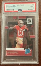 2022 Panini Clearly Donruss Rated Rookie Gold #99 Brock Purdy (RC) PSA 9 low pop