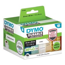DYMO Authentic LabelWriter Durable Labels - 25mm x 89mm - White Poly - 2 Roll...