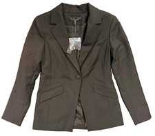 NEW WHITE HOUSE BLACK MARKET WHBM 195 BLACK ONE BUTTON BLAZER SZ 6