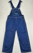 Key Imperial Overalls Mens 42x30 Dark Blue Denim Carpenter Bibs Workwear EUC