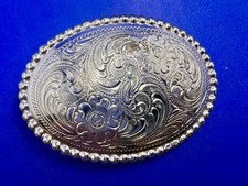 Engraved Floral Flower Replacement Western Ranger Belt Buckle for 3/4" Belt