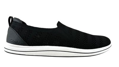Clarks Cloudsteppers Women s Perforated Slip On Sneaker Breezy Izzy Black Sz 11