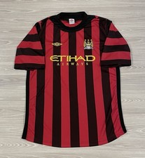 Umbro 2011/12 Manchester City Soccer Jersey Away Football Stripes Men  s Size XL