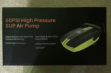 50PSI High Pressure SUP Electric Air Pump, Intelligent Dual Stage Inflation, Red