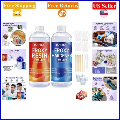 16oz Clear Epoxy Resin Kit for Crafts, Jewelry, Table, Molds, DIY