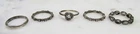 Women's Lot of 5 Vintage Misc. Sterling Silver Rings w/ Stones ~ 10.8g ~ 7-A362