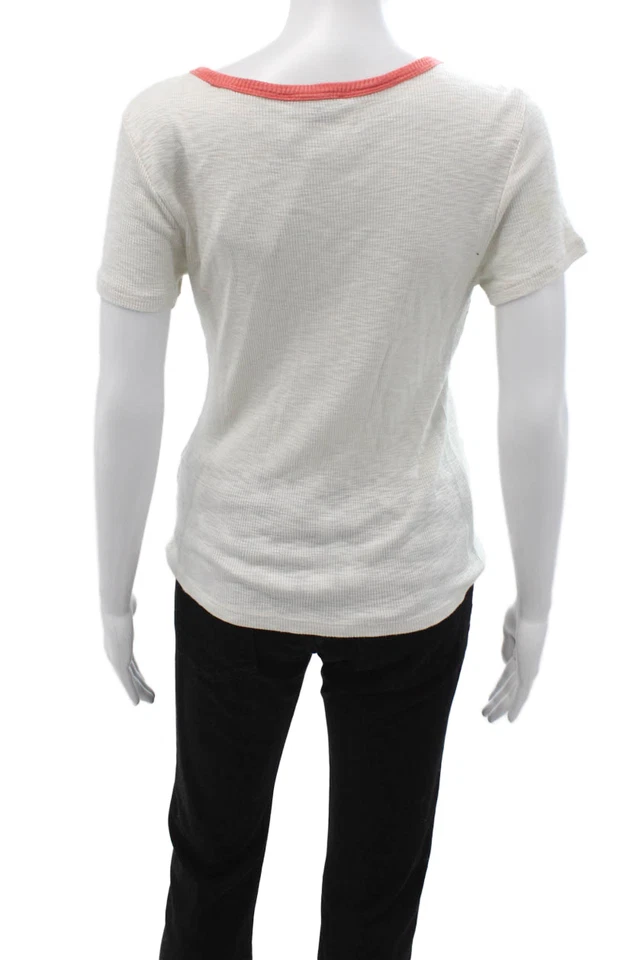 Camiseta Lilla P Mujer Blanca Timbre Algodón Pima Cuello Redondo Manga Corta Talla M Foto 3 de 4