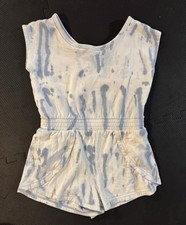 Athleta Girl Retreat Yourself blue Tie-dye Romper size m 8-10