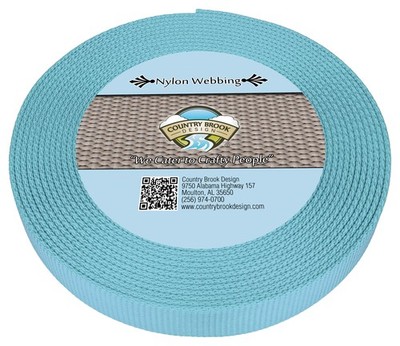 Country Brook Design  1 Inch Ocean Blue Super Heavy Nylon Webbing, 50 Yards