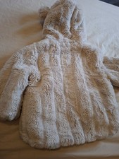 Fur Jacket Unisex 12-18 Months Offwhite Colour Very Soft and Warm Excellent Con