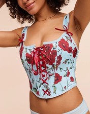 Adore Me Alex Corset Top Functional Lace Up Front Women's Size Large NWT