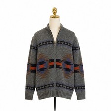 Vintage Pendleton 100 Lambswool Full Zip Sweater Men's M Southwest Wool