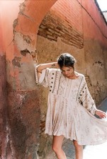 Spell and The Gypsy Designs Arabian Jewel Embroidered Dress, Cream S/M BNWOT