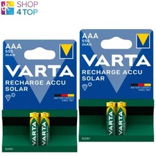4 VARTA RECHARGE ACCU SOLAR AAA BATTERIES LR03 550mAh NiMH 2BL HR03 1.2V NEW 3.29 per battery