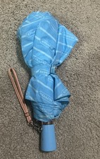 Coach -Blue Logo Umbrella Very Nice Colors  Design Auto-Open  Close WristStrap