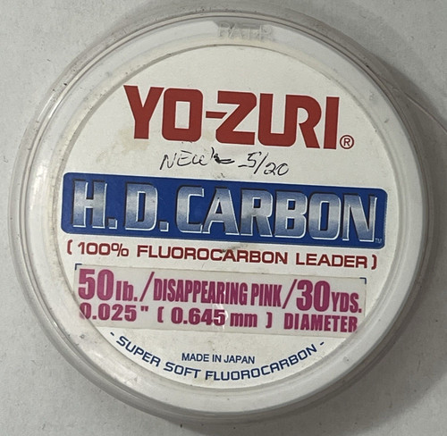 Yo-Zuri H. D. Carbon 100% Fluorcarbon Leader Diasppearing Pink 50# 30yds 0.025"