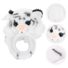 Reusable Plush White Animal Slap Bracelet Cute Wristband for Party Decor