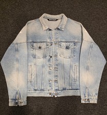 Palm Angels Curved Embossed-Logo Denim Trucke...