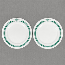 TWO Premiere Classe 1978 | SS Normandie | 9" Plates | French Line Ocean Liner