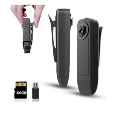Mini Body Camera with Audio  Video Recording - Small POV Cam 64G, Black