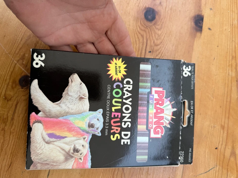 全新 复古 Prang Fun Pro 36 个彩色铅笔 无毒 厚/光滑 全新 f2 — 第 2/4 张图片