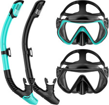 Snorkeling Gear for Adults, Dry-Top Snorkel Set Scuba Diving Mask, Snorkel Mask,