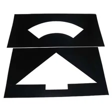 Traffic Stencil, Symbol, Curved Arrow, 27 In Character Height, Not Applicable