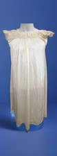 Vintage Satin Ruffled Shoulder Sears Cream Nylon Nightgown Sz Medium