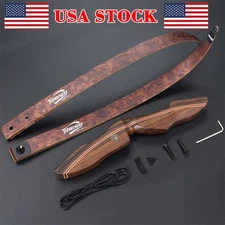 60" Takedown Recurve Bow 25-60lbs Right Hand Bow Archery Hunting Shooting Target