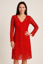 ASTR The Label Red Lace Midi Dress M Gothic Romantic Sheer Party Cocktail