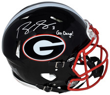 ROQUAN SMITH SIGNED GEORGIA BULLDOGS BLACK AUTHENTIC SPEED HELMET W/ GO DAWGS