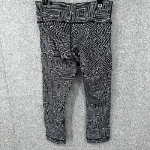Lululemon Wunder Under Crop III Low-Rise 22" Size 6 Black White Cottony Soft - Picture 3 of 9
