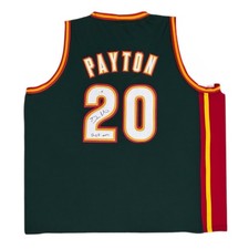 GARY PAYTON AUTOGRAPHED GREEN/RED/YELLOW JERSEY JSA AUTHENTICATED HOF 2013