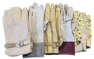 Lot of 5 Vintage Leather Garden/ Work/ Utility Gloves Mixed Condition Small