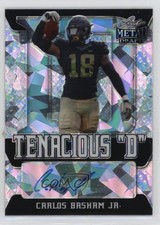 2021 Leaf Metal Draft Silver Crystals 37/50 Carlos Basham Jr #TD-CBJ Auto 1c0s