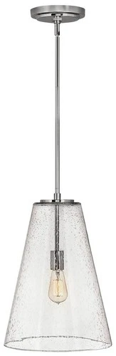 Hinkley Vance 13"W Polished Nickel and Glass Pendant Light - Picture 2 of 10