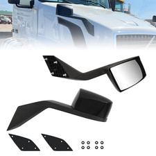 New For 2000-2015 Volvo Vnl Semi Truck Black Hood Mirrors Driver Passenger Pair