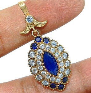 Ottoman Empire 8CT Heat Treated Kyanite 925 Sterling Silver Pendant S3-9