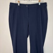 Talbots windsor curvy womens 16 navy slash pockets stretch office trouser