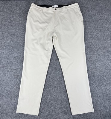 Mott & Bow Tech Trousers Pants Mens Size 40x30 Stone Khaki Performance Golf