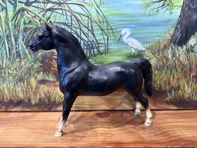 Rare Vintage Breyer Black Morgan Stallion horse with white socks