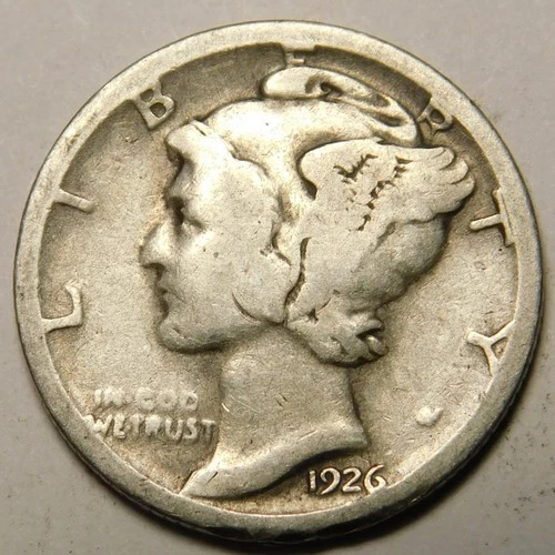 1926 S Mercury Dime 90% Silver G-VG  "Actual Coin Pictured - Not Cleaned"