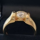 Mens 14KT Gold Solitaire Diamond Ring 1.72 CT Round Brilliant Cut Wedding Band — photo 5